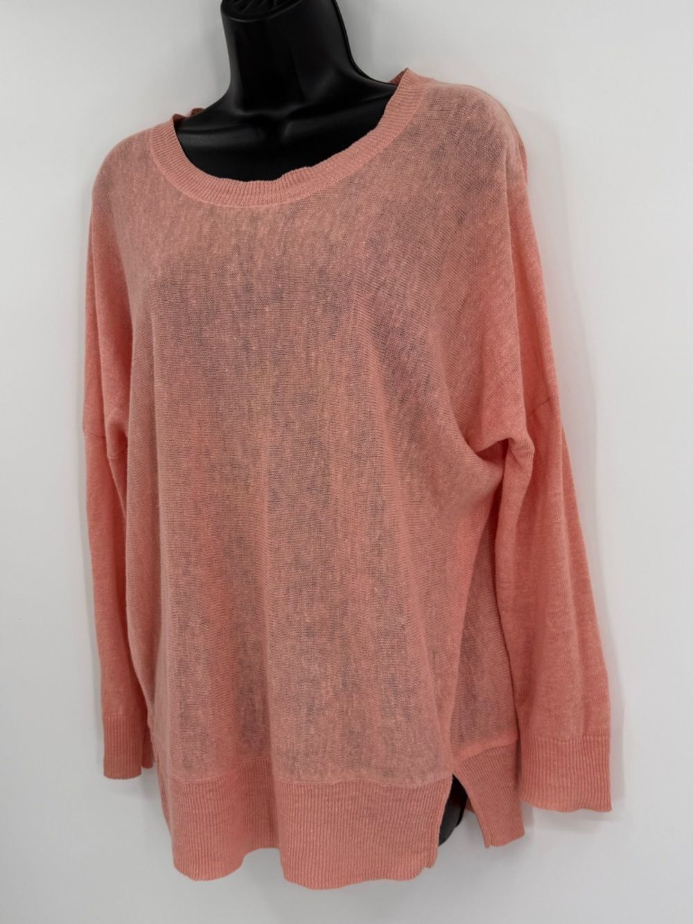 Eileen Fisher Oversized Crewneck Linen Sweater | Peach | XS